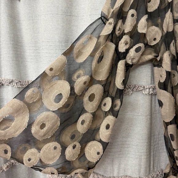 Mechant Boho Chic Flowy Graphic Print See Through Fairy Top-SIZE XL - Picture 5 of 7